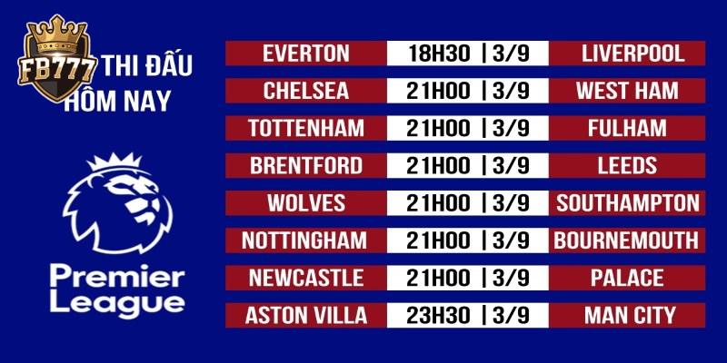 Information on the number of matches of the Premier League