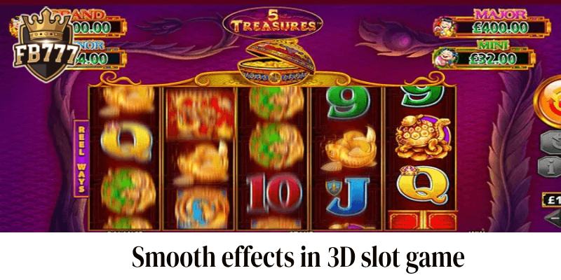 Smooth effects in 3D slot game